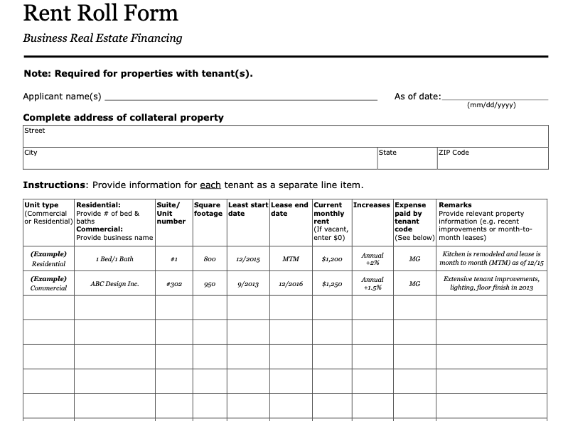 rent roll forms