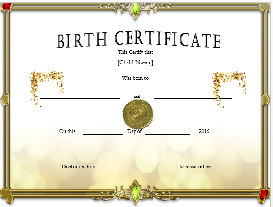 official Birth Certificate