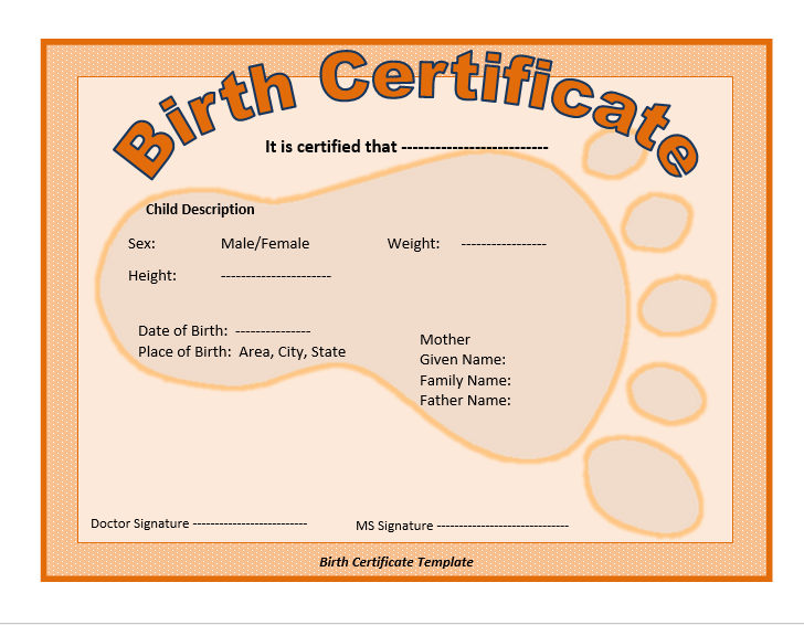 cute birth certificate