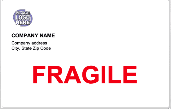 Fragile Shipping Label