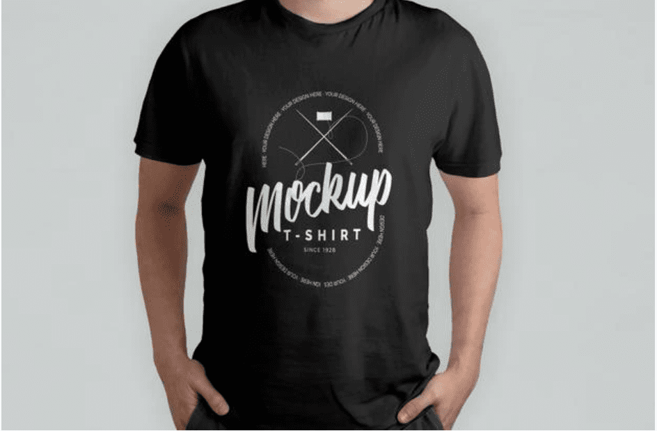 Black T-shirt with Logo Mockup